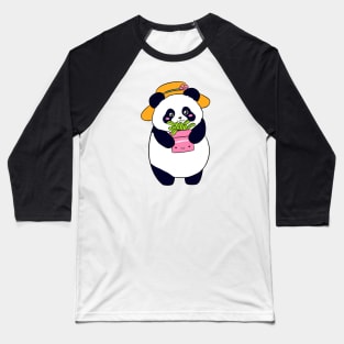 Cute panda bear holding a plant Baseball T-Shirt